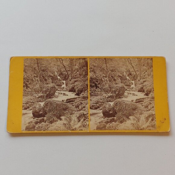 ANTIQUE Stereograph Card O'Sullivans Cascade Kerry, Ireland - Picture 1 of 3